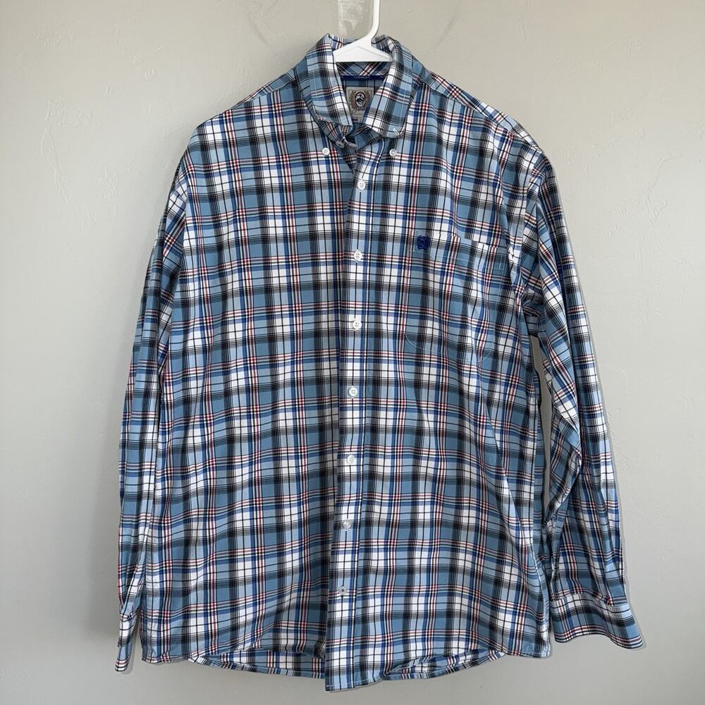 Cinch Western Shirt Men’s Large Blue Plaid Button Down Long Sleeve Size S